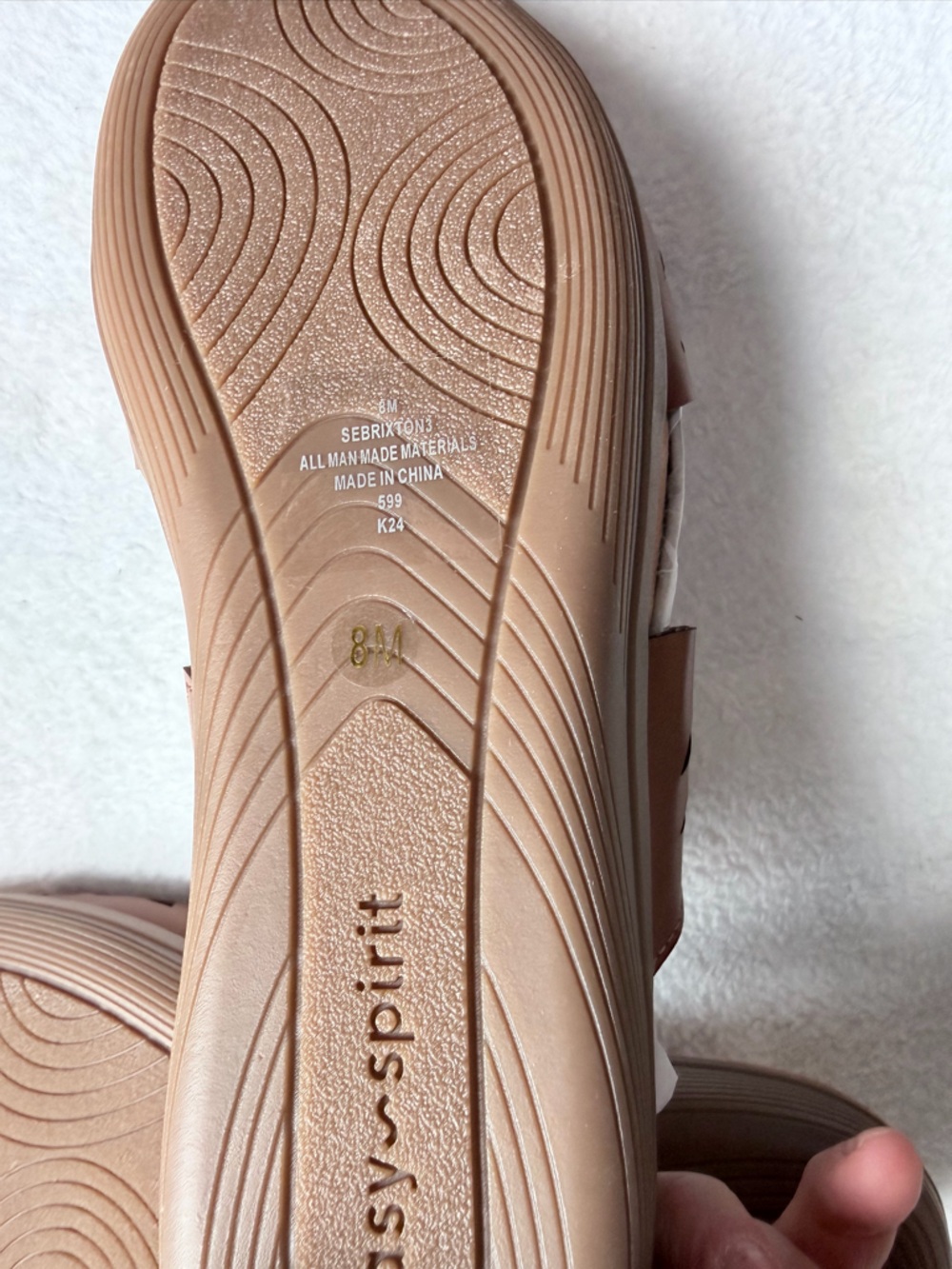 Easy Spirit Women's Tan Laser-Cut Slide Sandals - Picture 3 of 4